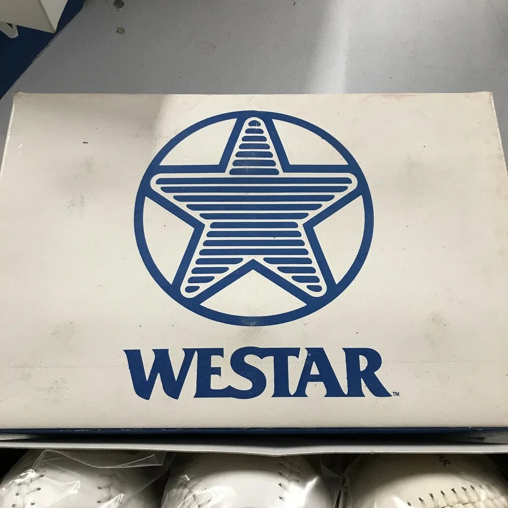 Lot of 21 Vintage Westar Softballs 12 White Leather Raised Seam Five Star ASA
